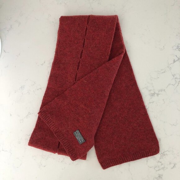 Vintage Wool + Acrylic Scarf w Cut-out Design Rust Blend Size OS - Picture 3 of 9